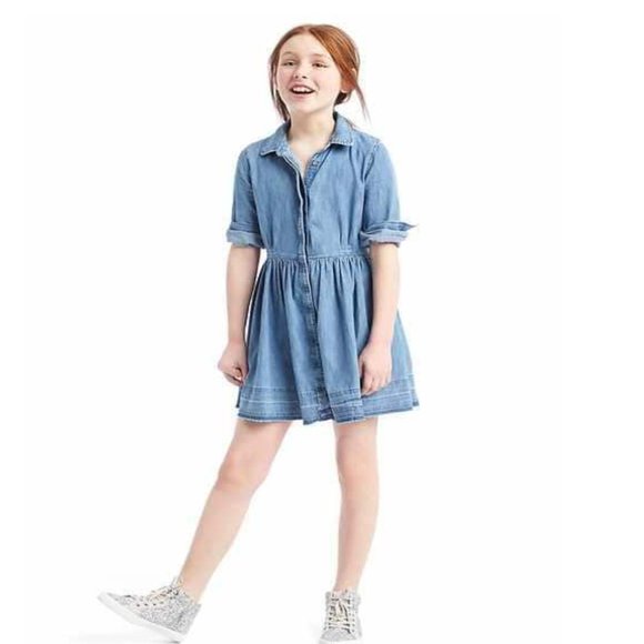 GAP Kids - Denim button down dress - Picture 1 of 7